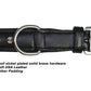 Derby Dog Designer Series USA Leather Spikes and Diamond Padded Dog Collar with Stainless Steel Rolled Buckle for Comfort