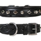 Derby Dog Designer Series USA Leather Spikes and Diamond Padded Dog Collar with Stainless Steel Rolled Buckle for Comfort