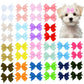 Dog Hair Bows Clips 40PCS Colorful Ribbon Accessories Small Dogs Grooming