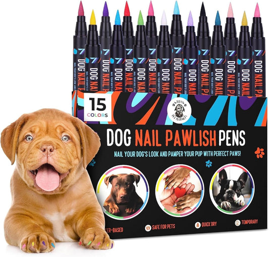 Dog Nail Polish Pens 15 Colors Quick Dry Pet Safe Cats Dogs