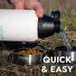Dog Water Bottle 32/64oz Insulated w Food Bowl Travel