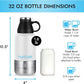 Dog Water Bottle 32/64oz Insulated w Food Bowl Travel
