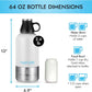 Dog Water Bottle 32/64oz Insulated w Food Bowl Travel