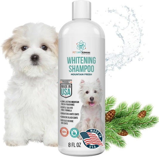 Dog Whitening Shampoo 8oz Tearless Natural Brightening White & Dark Coats