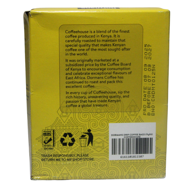 DORMANS COFFEE HOUSE DRIP BAG 11G