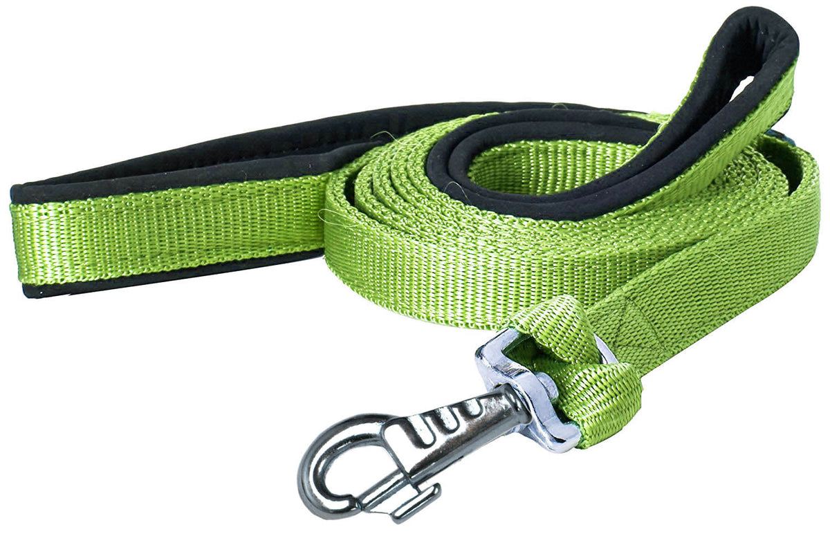 Correa para perro acolchada de doble asa con mosquetón reemplazable garantizado, 1" x 6'
