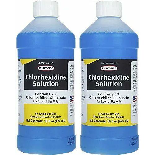 Durvet Chlorhexidine 2% Solution Antiseptic & Antimicrobial Disinfectant 16 oz. 2-Pack