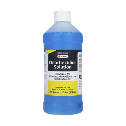 Durvet Chlorhexidine 2% Solution Antiseptic & Antimicrobial Disinfectant 16 oz. 2-Pack