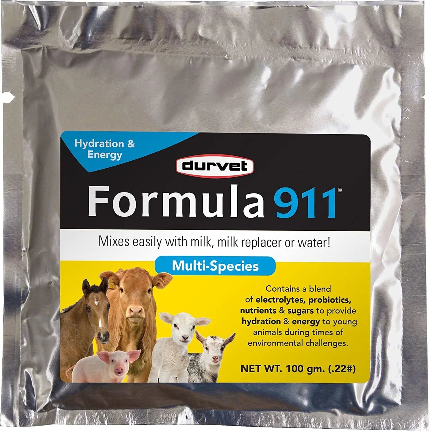 Durvet Formula 911 Electrolyte & Probiotic Support for Baby Animals 4 oz.