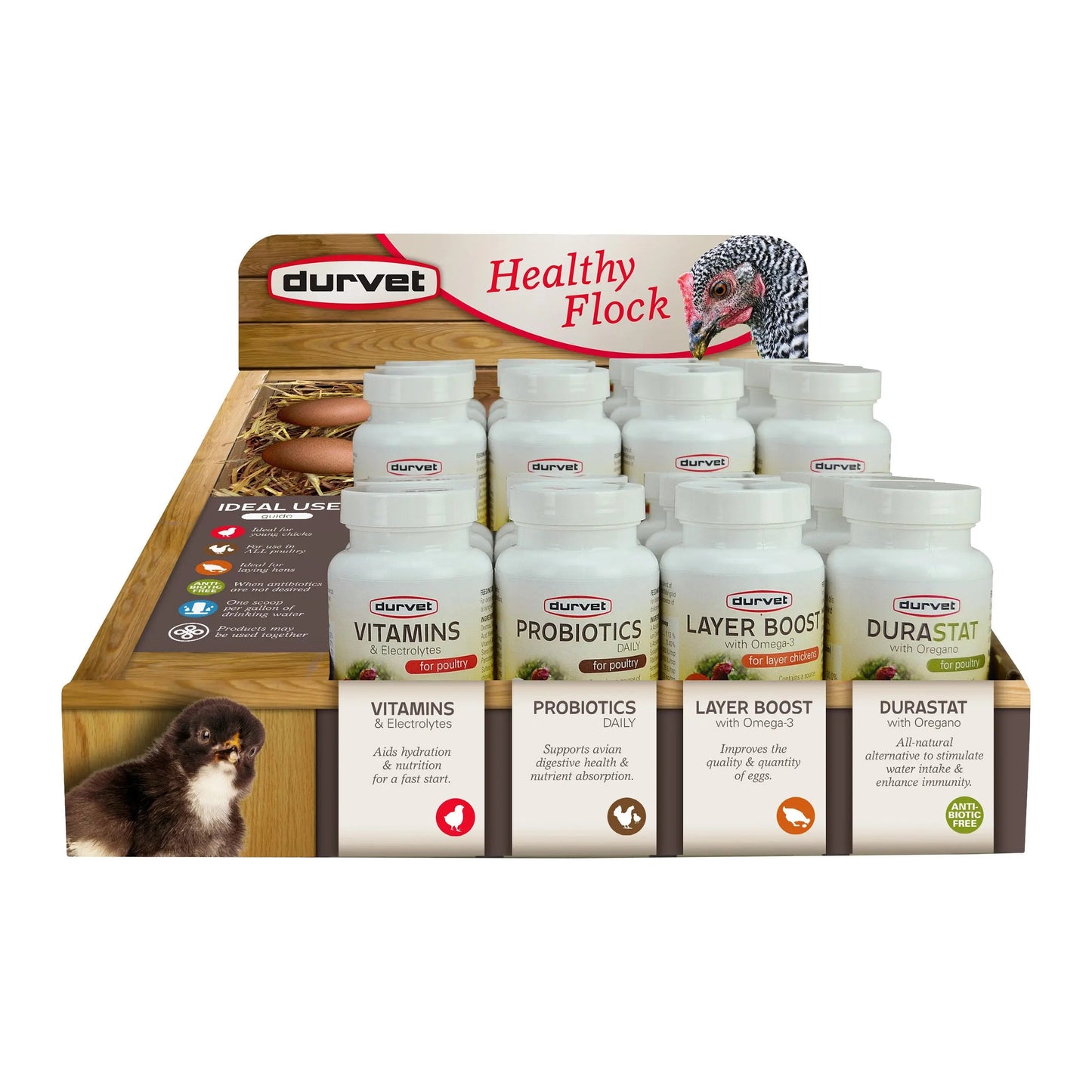 Durvet Healthy Flock Poultry Probiotics Daily 100gm