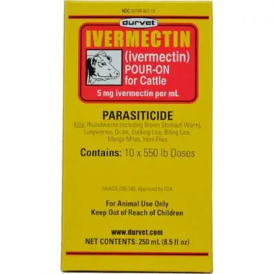 Durvet Pour On Parasiticide for Cattle 250mL 2-Pack