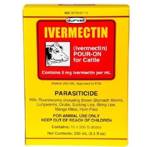 Durvet Pour On Parasiticide for Cattle 250mL