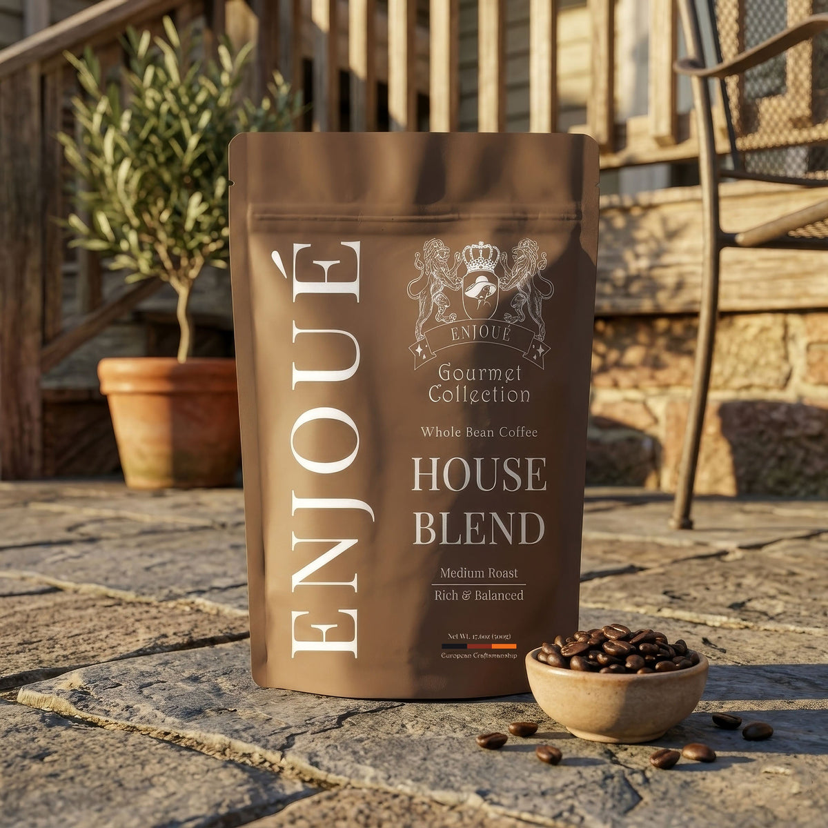 Enjoue House Blend Whole Bean Coffee 17.6oz/500g
