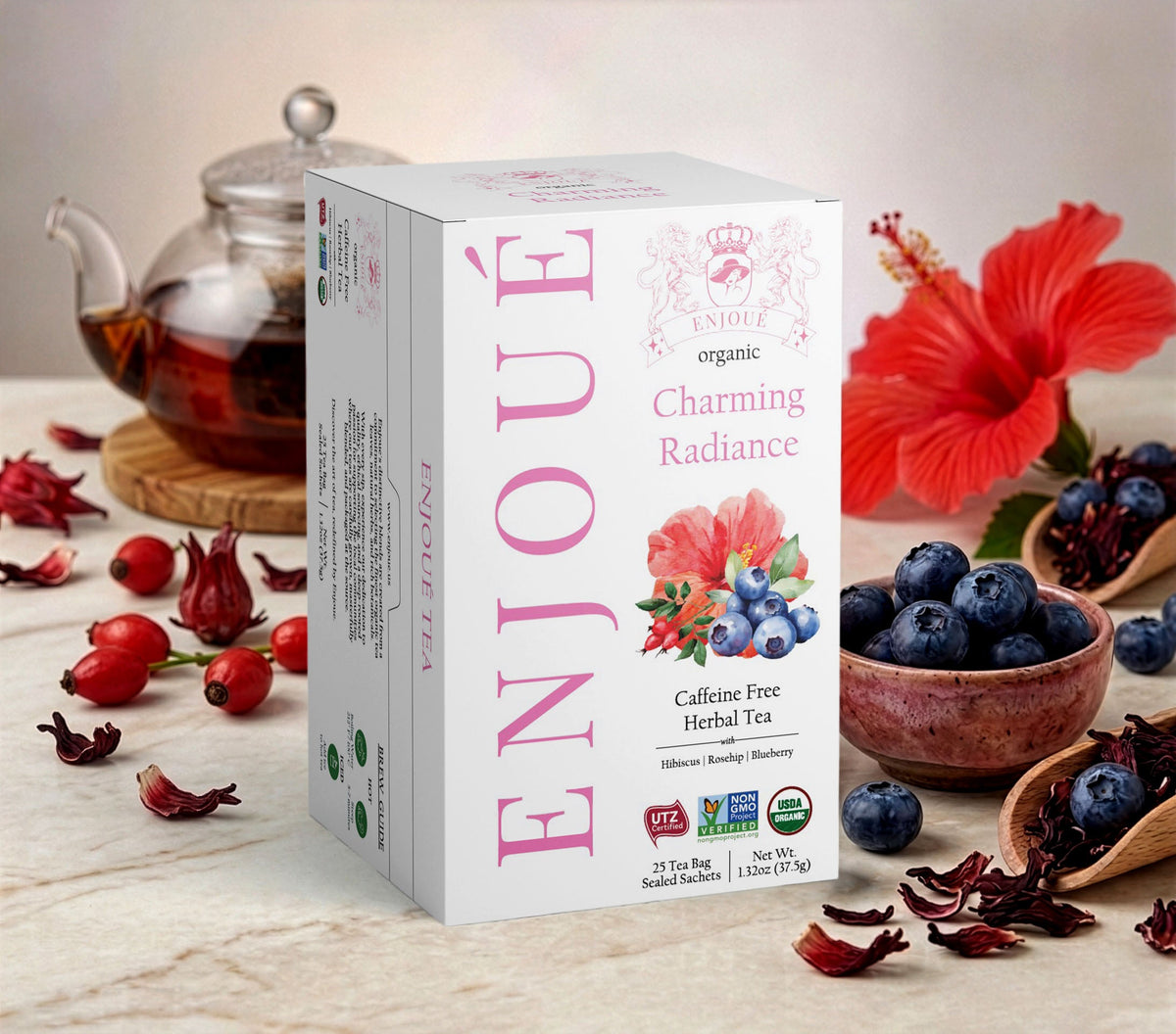 Enjoue Organic Charming Radiance Herbal Tea 25ct