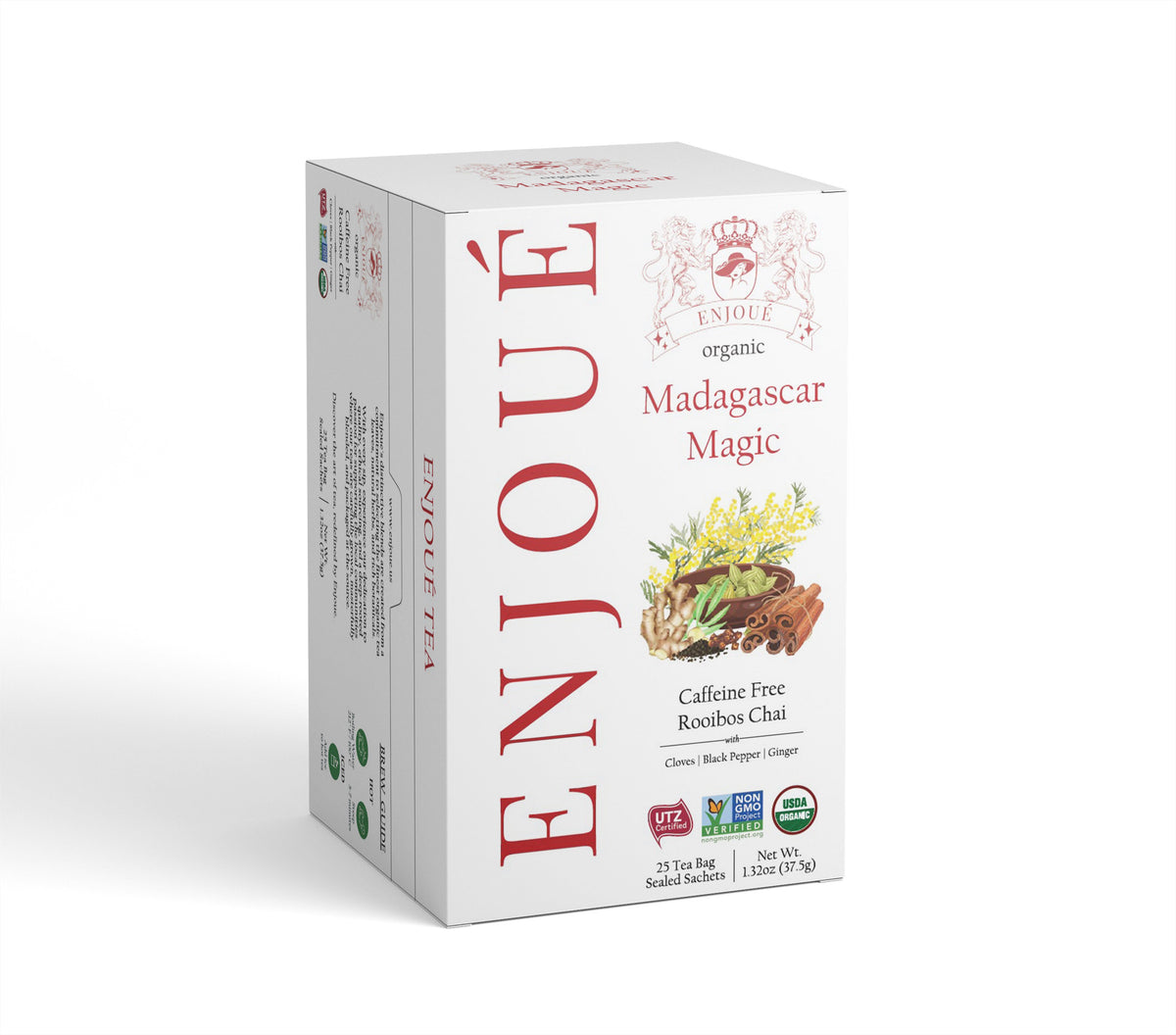 Enjoue Organic Madagascar Magic Rooibos Chai Tea 25ct