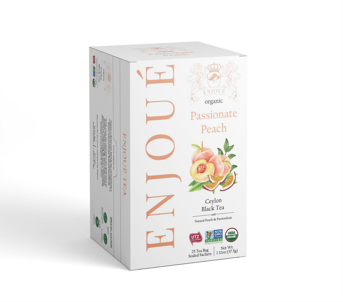 Enjoue Organic Passionate Peach Flavored Black Tea 25 tea bags