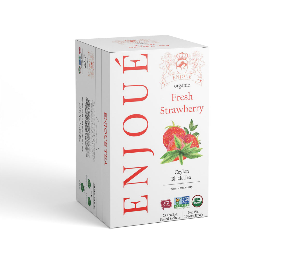 Enjoue Organic Fresh Strawberry Flavored Black Tea 25 tea bags