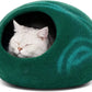 Eco-Friendly Cat Cave Bed – Handmade 100% Merino Wool Felt Hideout for Cats & Kittens