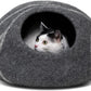 Eco-Friendly Cat Cave Bed – Handmade 100% Merino Wool Felt Hideout for Cats & Kittens