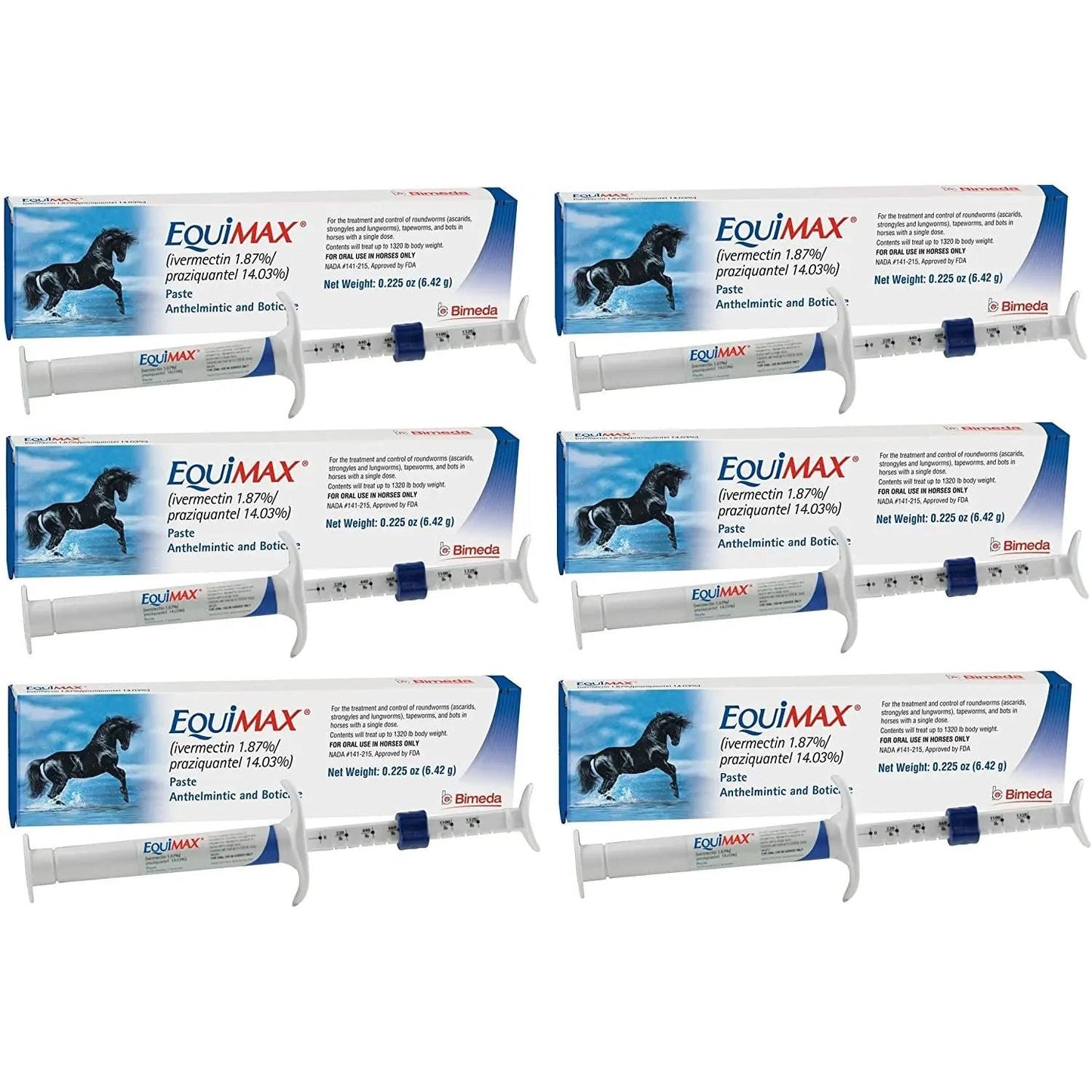 Equimax Horse Wormer Tapes and All Major Parasites 6 Tubes