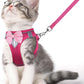 Escape Proof Cat Harness Leash Set Reflective Breathable Adjustable