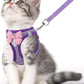Escape Proof Cat Harness Leash Set Reflective Breathable Adjustable