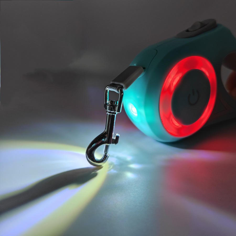 Correa retráctil automática luminosa para perros