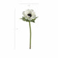 17" Faux Anemone White Stem