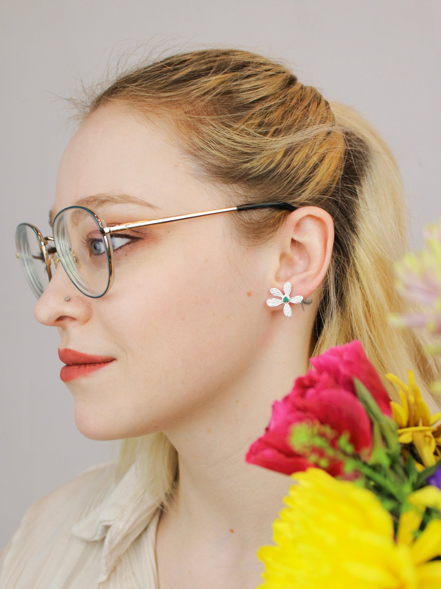 Five Petal Wild Flower Earrings