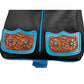 Tahoe Tack Turquoise Flower 1680D Nylon Western Boot Bag with Hand Tooled Leather Accents and 2 Year Warranty