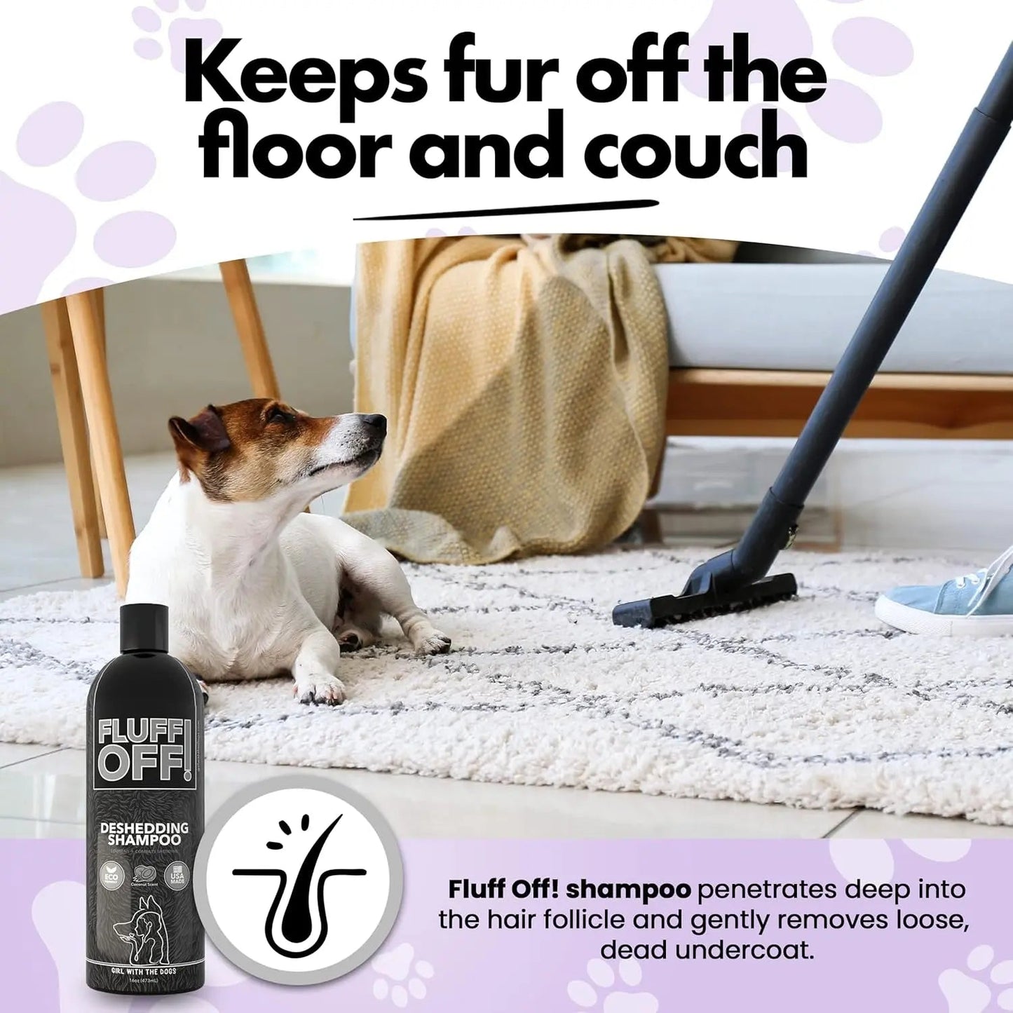 Fluff Off & Nasty Critter Dog Shampoo Set – Deshedding & Deep Clean 16 oz Each