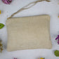 French Cream Chenille Wristlet Purse