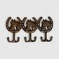 Horse Head 3-Hook Wall Rack, Cast Iron for Coats, Keys or Leashes