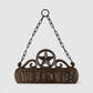 Welcome Hanging Plaque, Cast Iron Rustic Front Door Decor