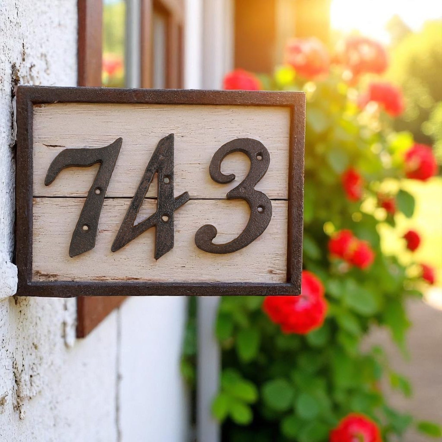 House Address Numbers, 4-Inch Antique Cast Iron for Door or Mailbox