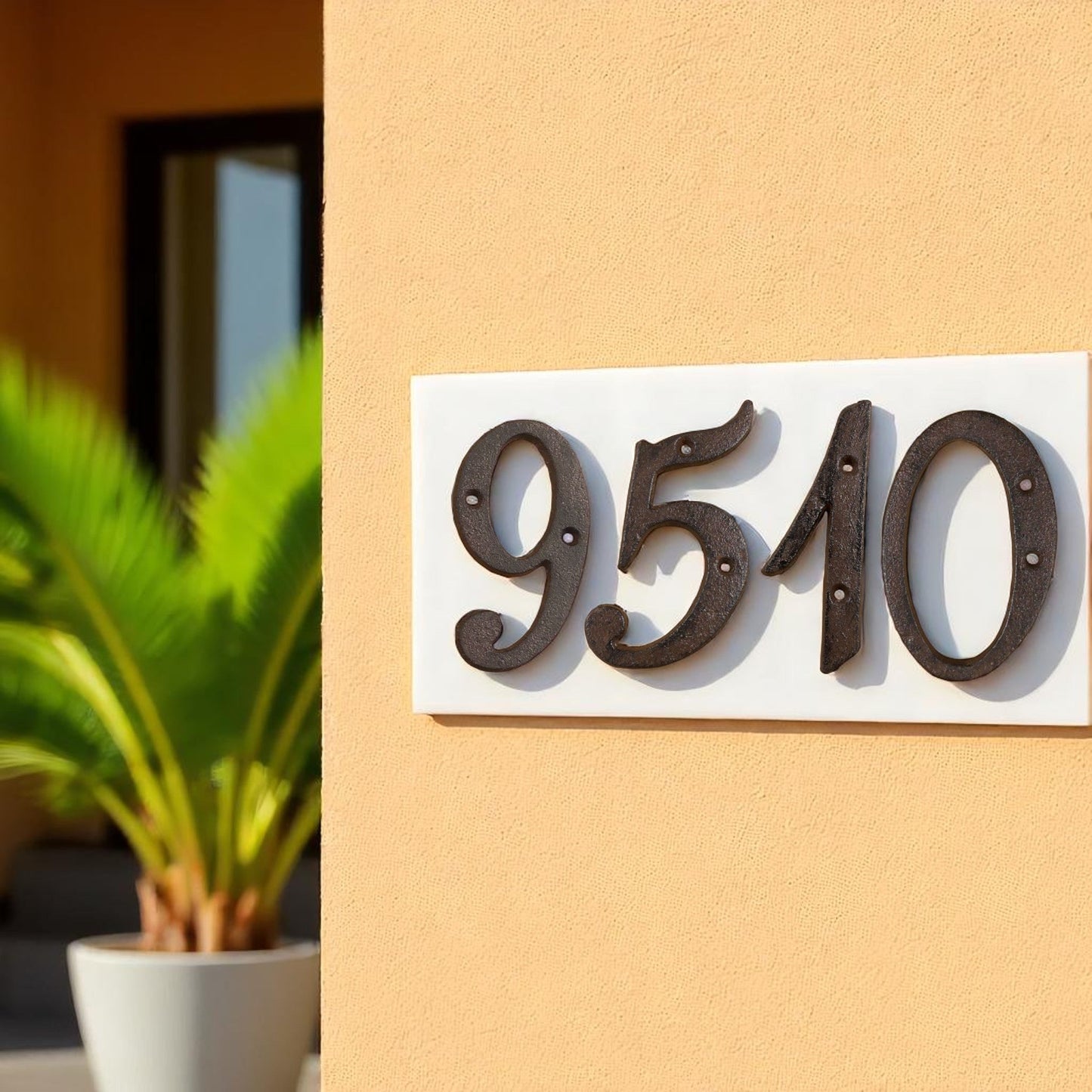 House Address Numbers, 4-Inch Antique Cast Iron for Door or Mailbox