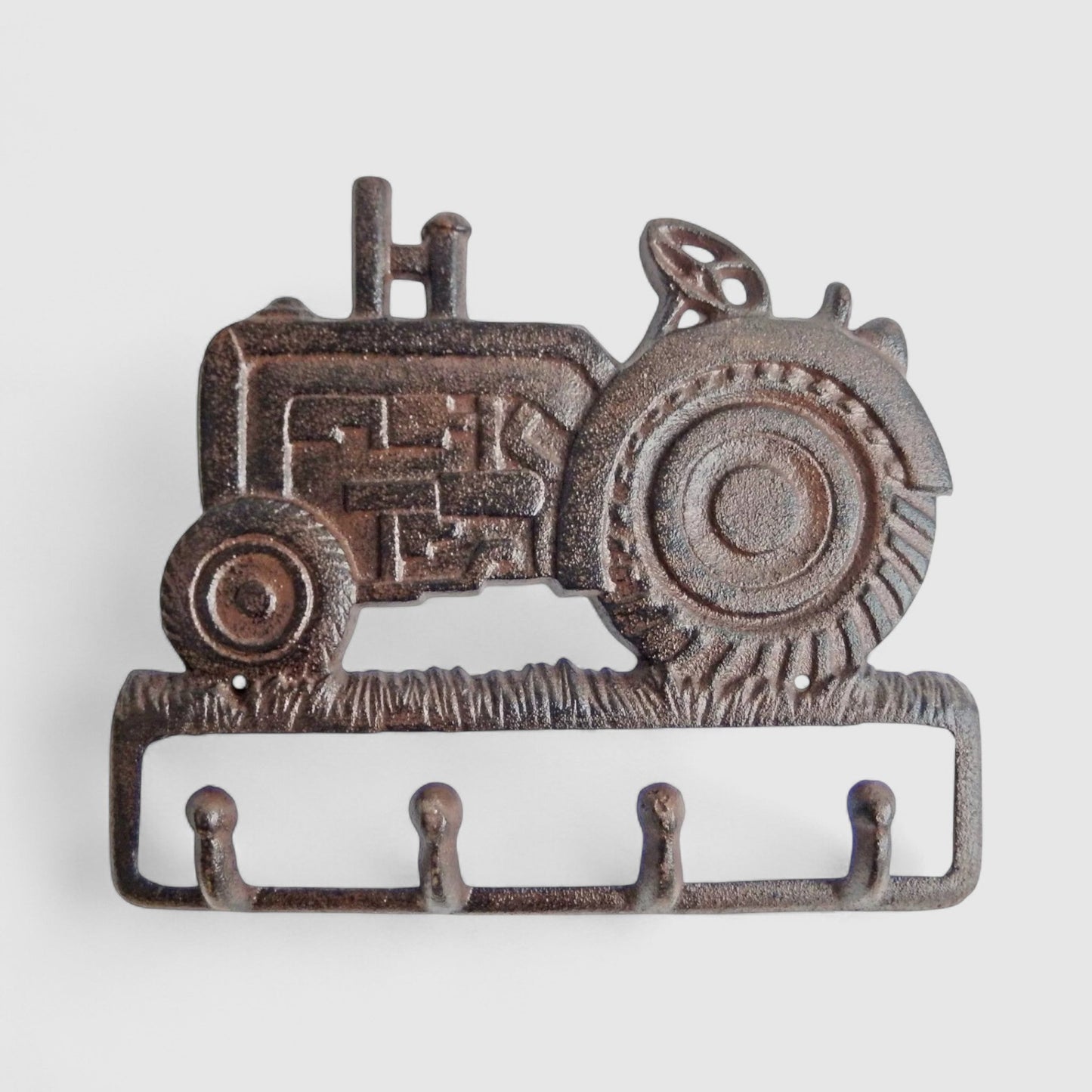 Tractor 4-Hook Wall Rack, Cast Iron for Coats, Hats or Scarves