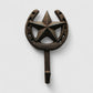 Star and Horseshoe Wall Hook, Cast Iron for Coats, Keys or Leashes