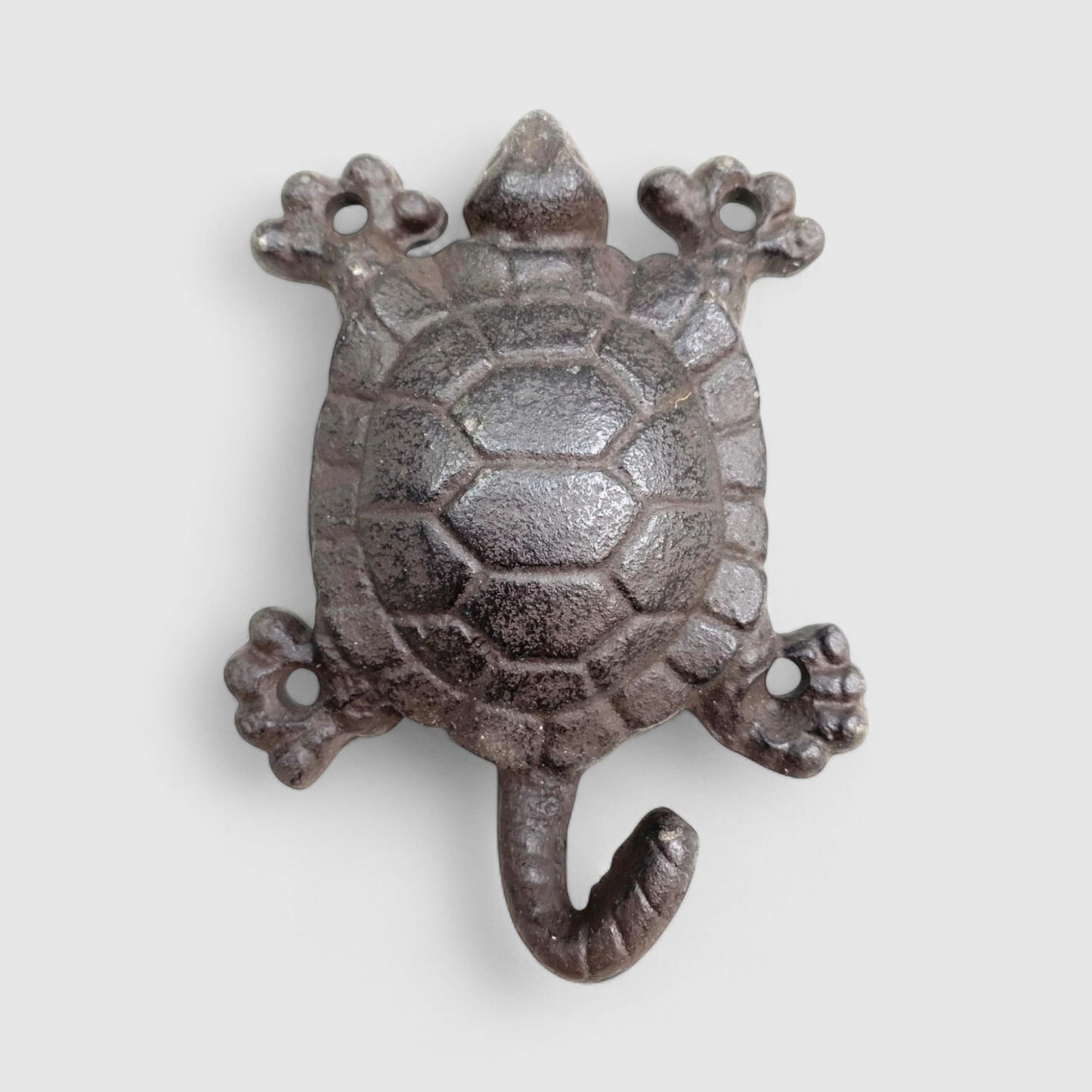 Turtle Wall Hook, Cast Iron Coastal for Keys, Towels or Leashes