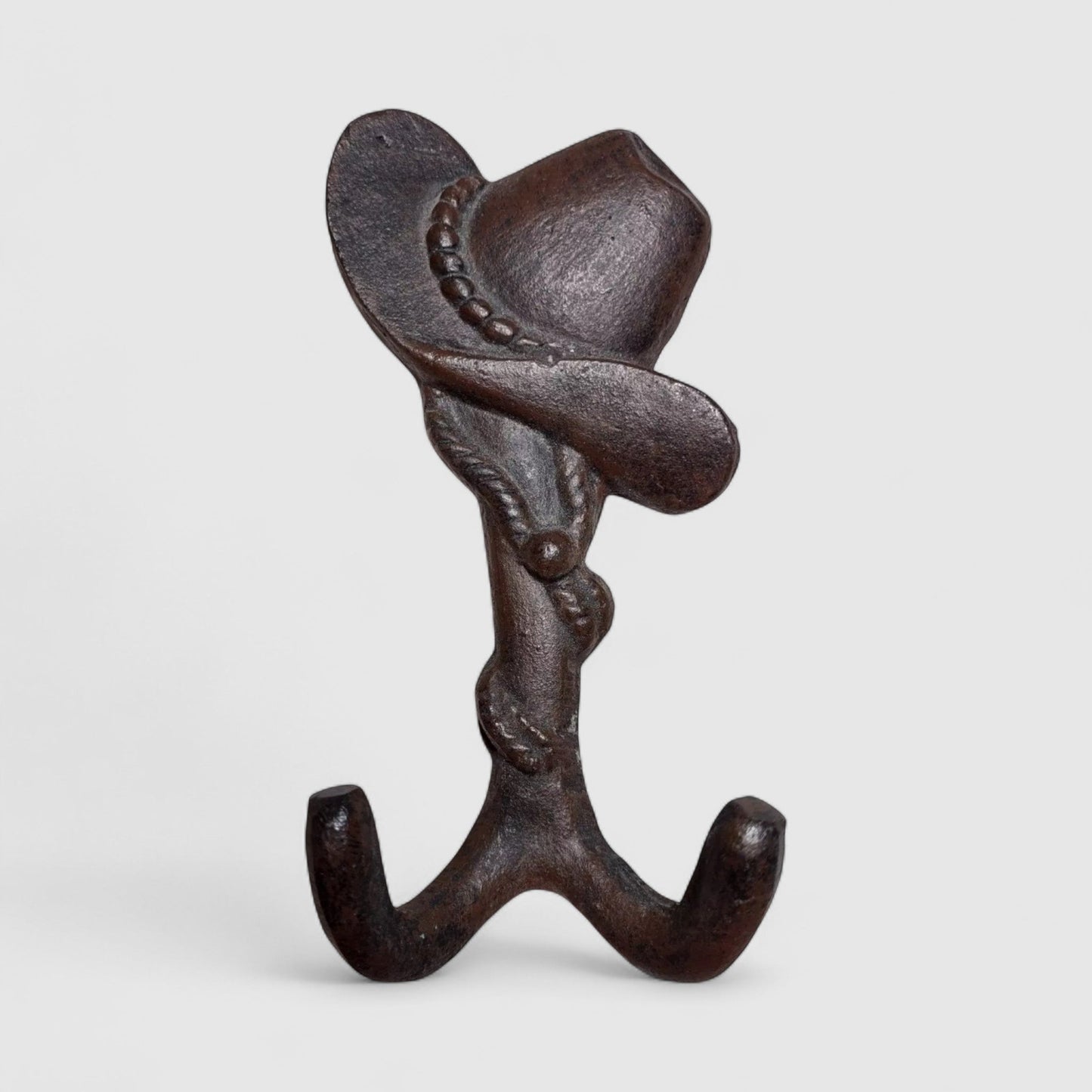Cowboy Hat Hook Rack, Cast Iron Western for Hats, Coats or Leashes