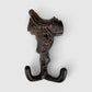 Horse Saddle Wall Hook, Cast Iron Western Ranch for Coats or Hats