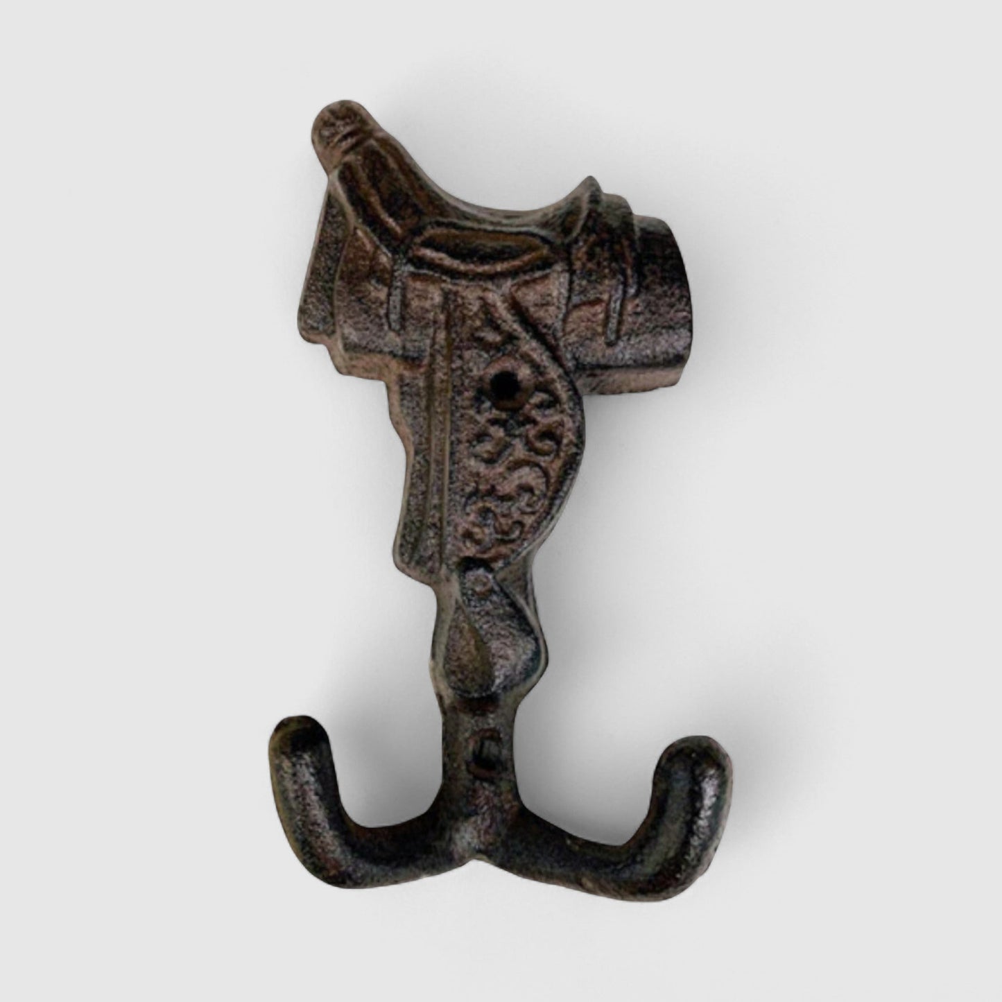 Horse Saddle Wall Hook, Cast Iron Western Ranch for Coats or Hats