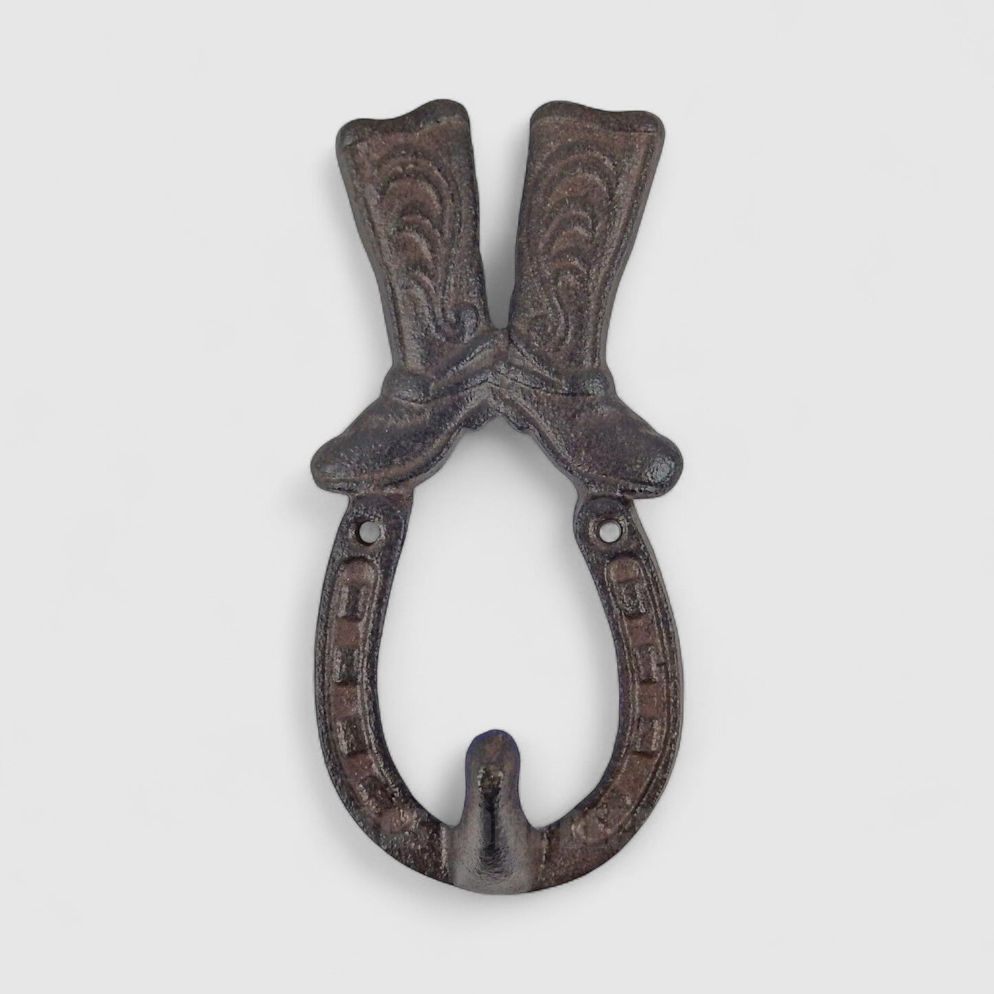 Cowboy Boot Wall Hook, Western Cast Iron for Coats or Keys