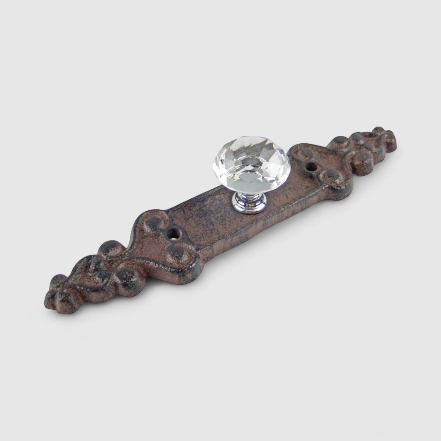 Crystal Drawer Pull, Cast Iron Vintage Glam Cabinet Knob