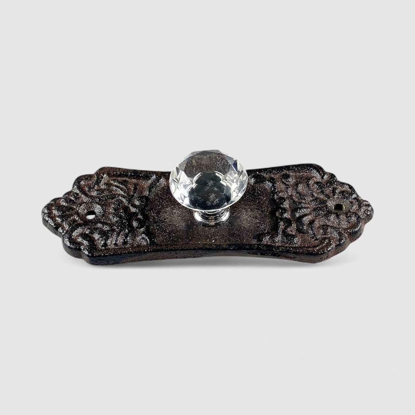 Crystal Drawer Pull, Cast Iron Vintage Cabinet Knob Hardware