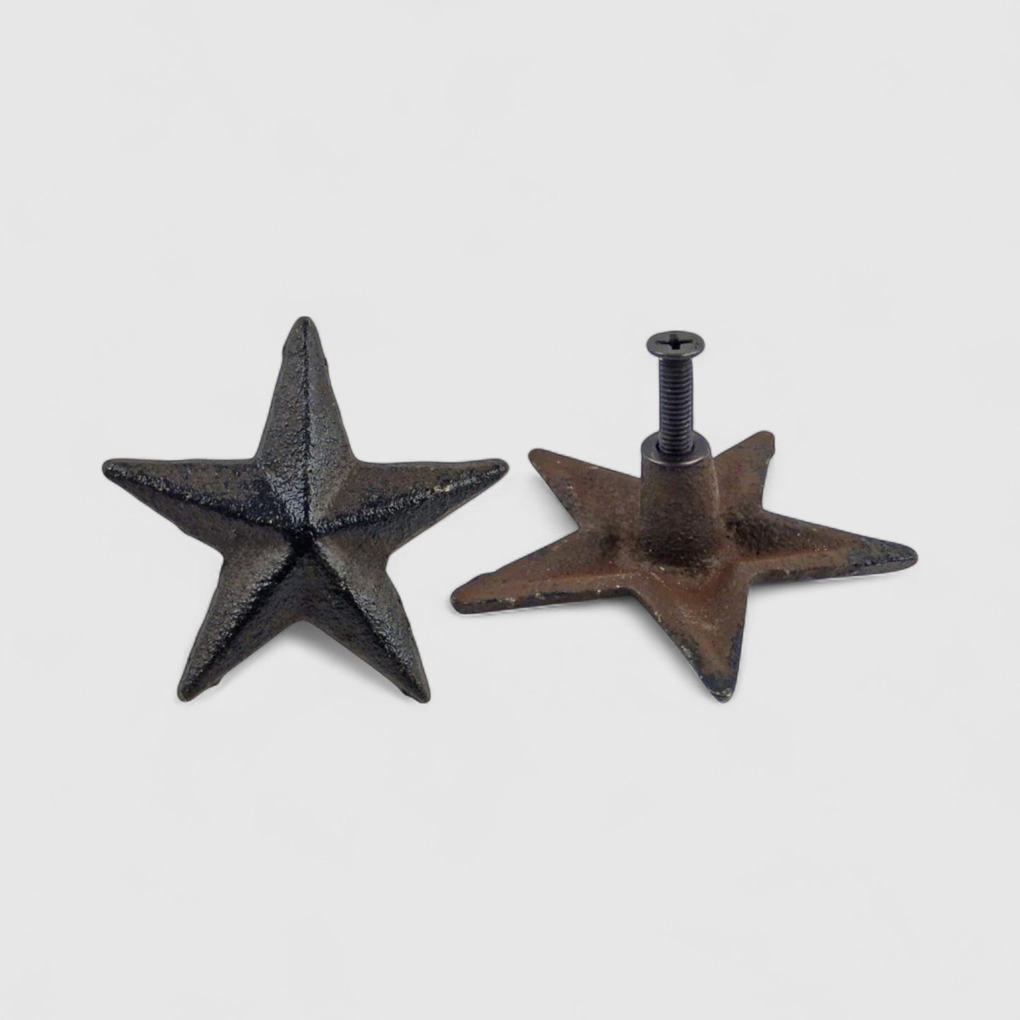Star Knob, Weathered Cast Iron Farmhouse Cabinet Pull Hardware