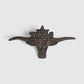 Texas Longhorn Wall Plaque, Cast Iron Western Ranch Decor