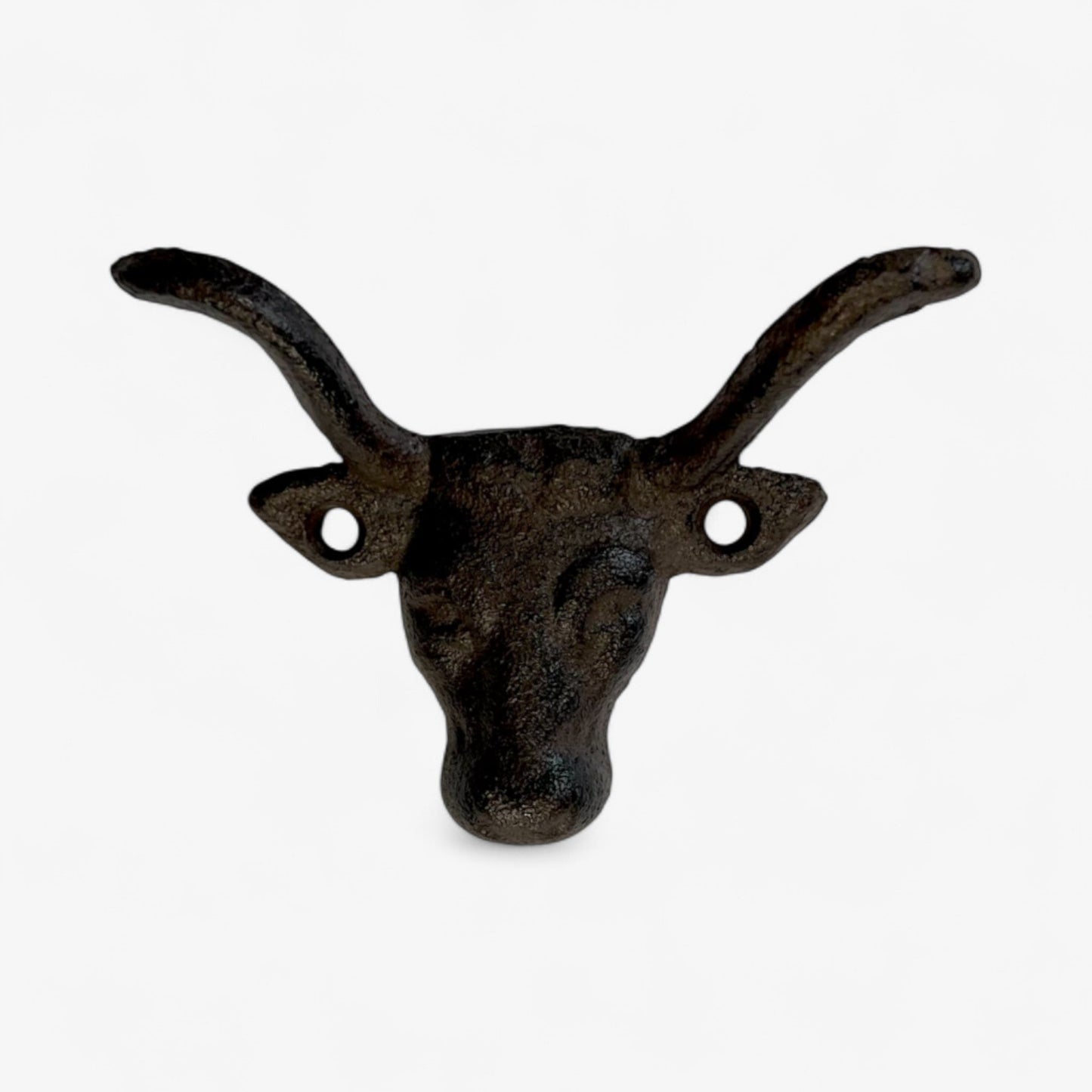 Bull Head Wall Hook, Cast Iron Western Ranch for Coats, Keys or Hats