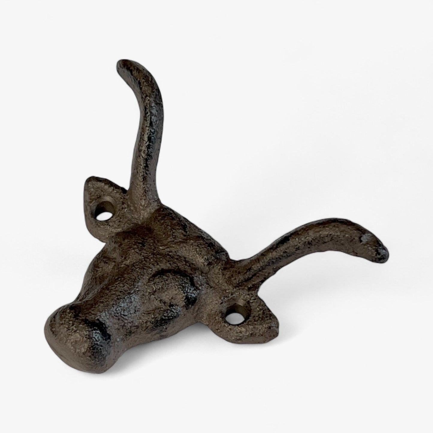 Bull Head Wall Hook, Cast Iron Western Ranch for Coats, Keys or Hats