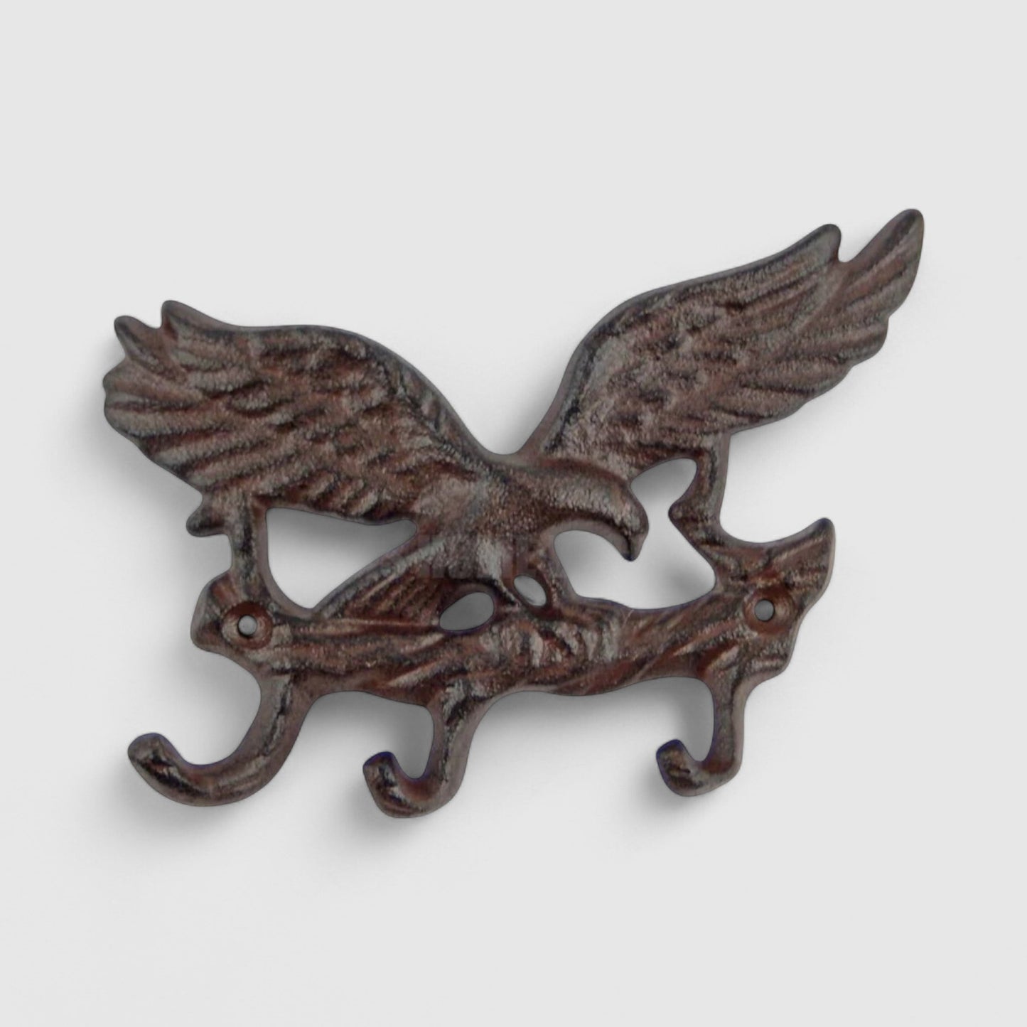 Eagle Wall Hooks, Cast Iron Patriotic Americana for Coats or Keys